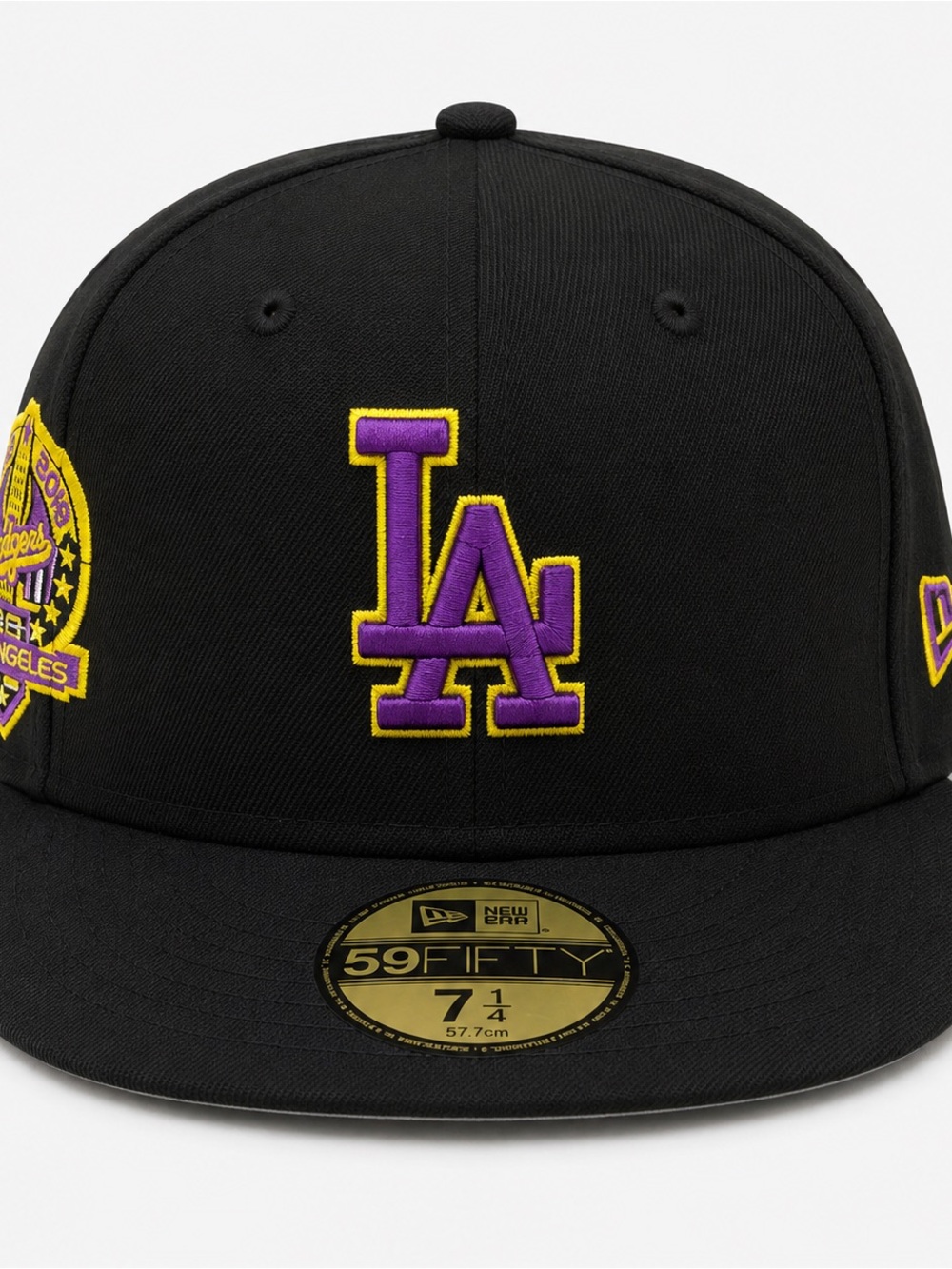 New Era LA Dodgers Black with Purple and Gold Patch Fitted Cap